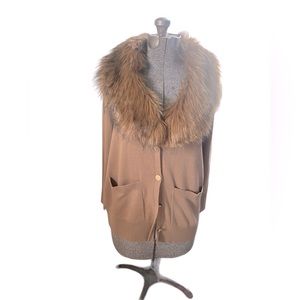 NWT Michael Kors Cardigan with Faux Fur